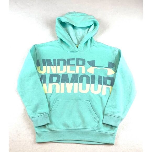 Under Armour Teal Hoodie Sweatshirt Kid’s Medium - Picture 1 of 11